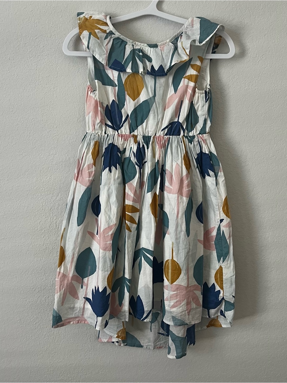Tea Collection Cotton Dress with Ruffles & Open Back Sz 10